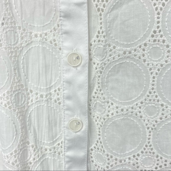 Isabel top white button down eyelet peplum - Picture 2 of 6